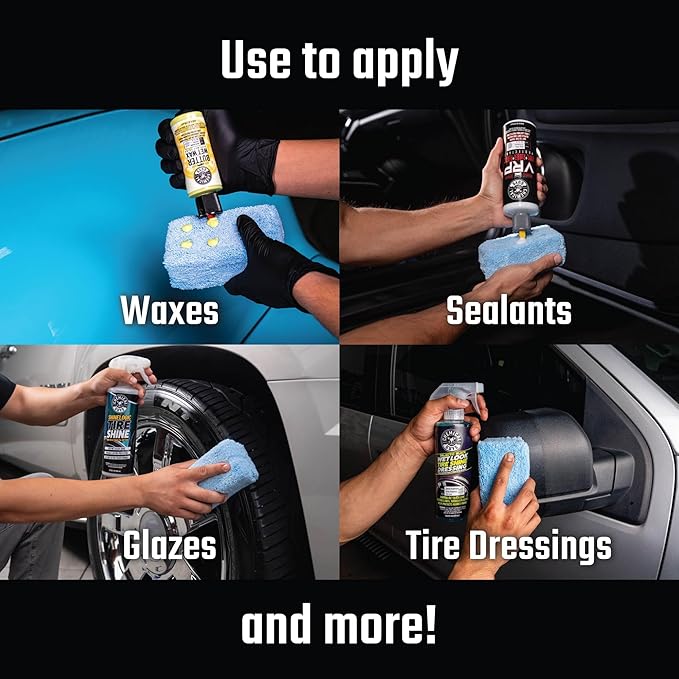 Chemical Guys Premium Grade Microfiber Applicator Pads - Ultra-Soft Foam Core,Safe for Sealants,Tire Dressings,Interior and Exterior Detailing,Car,Truck,SUV,RV,Motorcyle Care,(Pack of 16)