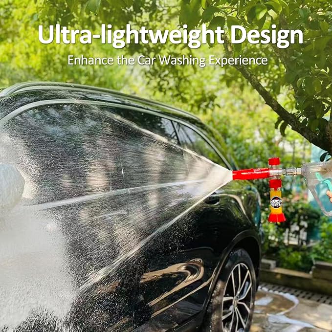 BEAR FORCE Pressure Magnetic Suction Mini Foam Cannon Pro with 1/4 Quick Connector, Pressure Washer 360° Adjustable Snow Foam Lance, Car Wash Soap Dispenser for Thick Foam