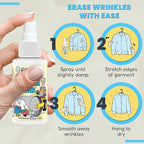 Grandma's Secret Wrinkle Remover - Wrinkle Release Spray, Odor Eliminator, and Fabric Refresher Spray - Chlorine and Bleach Free - 3 oz, 2 Pack