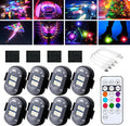 Upgraded Wireless Car Lights with Remote Control，Rechargeable Waterproof 8-Color Interior Car Light, Car Lights Anti-Collision Warning Lights for Vehicle Drone Motorcycle Bike
