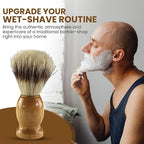 Iconikal 2-Pack Wood Handled Badger Hair Shaving Brush For Use With Aeorsol-Free Shaving Cream
