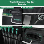 112L Large Capacity Car Trunk Organizer with 20L Insulated Fresh-Keeping Bag, Heavy-Duty 600D Waterproof Oxford Collapsible Storage for SUV, Sedan, Truck, 2 Securing Hooks & Reflective Strips