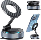 Car Phone Holder for Magsafe, Foldable Suction Cup Phone Mount 360° Adjustable Vacuum Magnetic Phone Holder, Cell Phone Holders for Your Car Compatible with iPhone 17 Pro Max 16 15 14 13 12