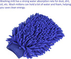 M METERXITY Microfiber Chenille Wash Mitt - Double Side Reusable Gloves for Cleaning Scratch-Free, Apply to Car Cleaning, Kitchen
