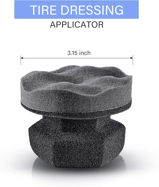 BBTO 6 Pcs Tire Hex Grip Dressing Applicator Washable Shine Applicator Dressing Pad Car Detailing Foam Sponge Reusable Cleaner Sponge for No Slip Tire