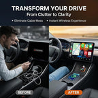 2026 Wireless CarPlay Adapter, Upgraded Wired to Wireless, Supports CarPlay & Android Auto, Plug and Play, Fast Auto Reconnect, Stable Contrl, Zero Lag, Heat Dissipation, Noiseless Car Use