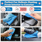 FIXSMITH Microfiber Cleaning Cloth, Shop Towels Bulk, 24 Pack Blue Microfiber Towels for Cars, All-Purpose Absorbent Cleaning Rags, Dust Cloth for Automotive, Mechanic, Garage, Bar, 12 x 11 inch