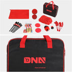 DNA Motoring Car Detailing Brush Cleaning Tools Set with Carry Bag for Auto Interior & Exterior Wheel Dashboard Vent, Red,TOOLS-00278