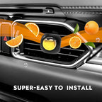 Car Air Freshener Vent Clips, 8 Pack, Provides Long-Lasting Scent, Up to 240 Days, Odor Eliminator (Citrus)