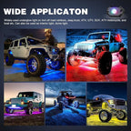 Nilight RGB LED Rock Lights Kit 8 PCS Underglow Multicolor Neon Light Pod with Magnetic Base Bluetooth App Control Flashing Music Mode IP68 Wheel Well Light for Truck ATV UTV RZR SUV