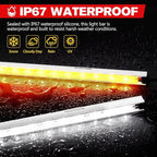 FIERYRED 12V Interior Light Bar Kit, Dimmable Camping Lights, Weatherproof IP67, Aluminum Magnetic Mounting, Portable Lighting for Camping Tent Awning RV Car Trailer Boat (4Pcs White+ 2Pcs Amber)