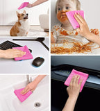 KitchLife Microfiber Cleaning Cloth Roll - Tear-Away Reusable Microfiber Paper Towels, Lint-Free, Washable, 20 Sheets for Kitchen, Car, Dishes, and Sensitive Surfaces (Hot Pink)