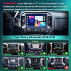13.1" 8Core 8+128G Car Radio for Chevy Silverado GMC Sierra 2014-2018,5Ghz WiFi Android 13 2K Screen Radio Wireless CarPlay Android Auto BT DSP 48EQ Backup Camera Mic,Black