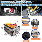 Car Trunk Organizer, Cargo Organizer SUV Trunk Storage Non Slip Bottom Waterproof Collapsible Durable Multi Compartments-(Standard,Gray)