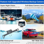 HD 1080P 5 inch Wireless Backup Camera for Truck: 15-Min Easy Install Clear Night Vision Digital Signal Stable No-Delay Bluetooth Rear View Camera for Car Pickup SUV Camper Parking Safety Assistance