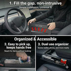 Car Seat Gap Organizer with Steering Wheel Tray, 2-in-1 Anti-Drop Storage Filler for Sedans, Compact Car Tray for Food, Laptop, Coffee and Daily Essentials