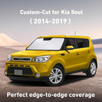 EcoNour Windshield Sunshade Compatible for Kia Soul 2014-2017 2018 2019, Sun Visor for Front Windshield & Window Sun Shade Cover, UV Heat Blocker & Protector, Car Accessories