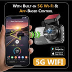 4K Dash Cam Front and Rear, STARVIS 2 Sensor, Free 32GB Card & Hardwire Kit Included, 5G WiFi 20MB/s Fast Download, Dash Camera for Cars with GPS, WDR Night Vision, 170° Wide Angle, 24H Parking Mode