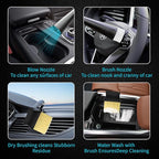 High Pressure Car Cleaning Gun with 2 Nozzles & Brush, Air Blow Gun for Interior Detailing, Dry Cleaning Tool for Dust Removal, Works with Air Compressor Only (No Water Needed)