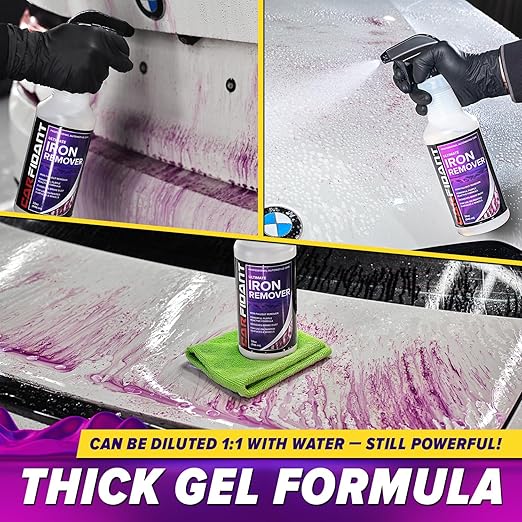 Iron Remover Car Detailing – Iron Decon Spray, Pulls Out Brake Dust, Rust & Fallout - Contaminant Removal for Car Paint & Wheels, pH Neutral Formula - 128 fl. oz.
