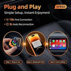 4-in-1 Wireless CarPlay Adapter with Screen Mirroring, Watch Netflix/YouTube in Car, Android Auto AirPlay Mirror Link, Plug & Play No App, Compatible with 800+ Cars iPhone Android