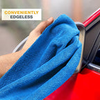 Eurow Ultrasonic Cut 300 GSM Microfiber Cleaning Towels, Streak-Free, Lint-Free, Ultra Absorbent, Scratch-Safe, for Auto Detailing, Home, Kitchen & Multipurpose Use, 16x16, 12-Pack, Blue