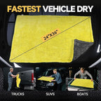 toretark Microfiber Towels for Cars Drying Towel - 36"x24", Streak-Free Double-Sided Ultra Absorbent Bath Towels, Edgeless Design for Car Detailing Cleaning & Household