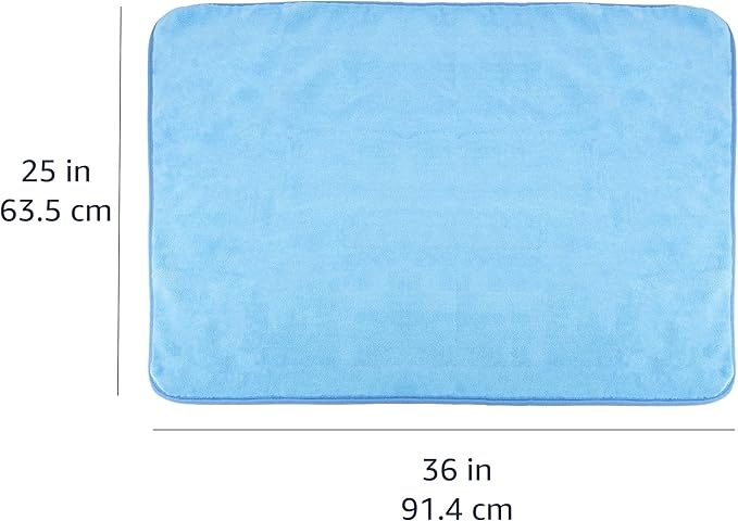Amazon Basics Super Absorbent Microfiber Car Drying Towel, Scratch-Free, Streak-Free, Lint-Free, 36"L x 25"W, Blue