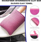 2 PCS Clay Mitt, Scratch-Free Microfiber Clay Bar Alternative Mitt Car Detailing Glove, Car Cleaning & Polishing Tool Clay Eraser Mitt for Paint Glass Wheels, Car Accessories (Purple)