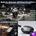 16Pods Heavy Duty Aluminum RGBW LED Rock Lights Kit for Trucks Pickup Jeep Gladiator Off-Road, APP/RF Remote, Plug&Play Pre-Wired, IP67 Waterproof Multicolor Dual Zone 12V Underglow Accent Lights