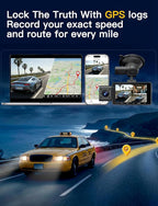 QCONTROL® Rideshare/Taxi True 4K 3-Channel Dash Cam Front and Rear Inside, 4K Front + 1080P IR Inside + 1080P Rear, 6G WiFi App, GPS Speed/Route Timestamp Overlay, 64GB Included