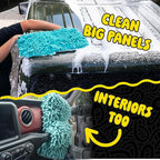 Chemical Guys Grip & Glide 2-Handed Wash Mitt XL Wash Mitt - Extra Large Chenille Microfiber Car Wash Mitt for Scratch-Free Cleaning - Holds More Suds, Traps Particles Safely - Comfortable Cuff