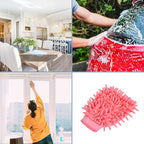 M METERXITY Microfiber Wash Mitt - Chenille Reusable Gloves for Cleaning, Scratch-Free, Apply to Kitchen House Cleaning