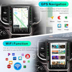 8 Cores 4+64G Radio Upgrade, 2019-2024 for Dodge Ram 1500 2500 3500 Truck Radio Upgrade,12.1 inch Vertical Touchscreen Support Wireless CarPlay Android Auto GPS Bluetooth FM SWC(Inches, 12)