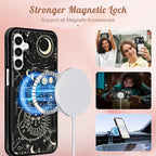 for Samsung Galaxy A16 5G Phone Case - Compatible with MagSafe Women Girls Cute Magnetic Protective Cover Girly Kawaii Aesthetic Sun Moon Heavy Duty Shockproof Design for Samsung A16 5G Case