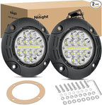 Nilight Flush Mount LED Light Pods 2PCS 5 Inch 36W Upgraded Spot Flood Combo Beam Round Driving Lights Fog Work Backup Bumper Lighting for Offroad 4x4 Truck SUV