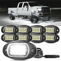 Pure White LED Rock Lights 8 Pods - Waterproof LED Underglow Light, Underbody Glow Lamp for Car Truck ATV UTV SUV Offroad Boat