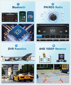 8 CORE 4G+64G Car Radio Stereo for Honda Accord 2008-2013 with Wireless CarPlay/Android Auto, 10.1 inch 1280 * 720P IPS Touch Screen Android 13 GPS WiFi Bluetooth 32-Band DSP SWC HD Camera