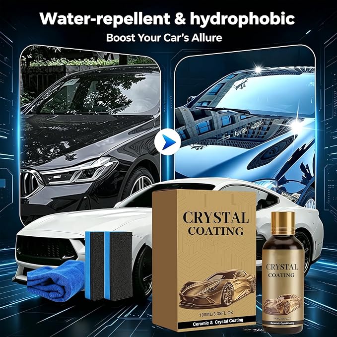 Crystal Coating Nano Quick Coat Restore – Graphene Ceramic Spray for Cars, Nano Quick Coat Car Coating Spray for Shine & Protection, Car Surface for Paint, Glass & Wheels. (3pcs)