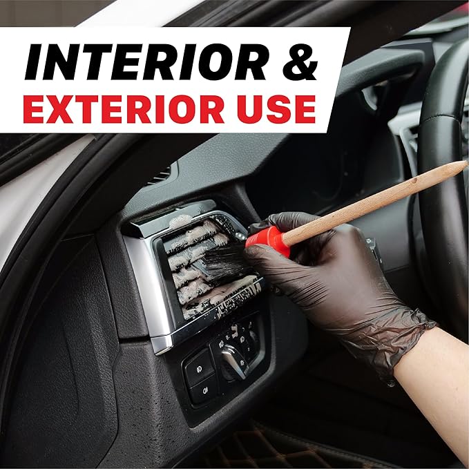 Maxshine Detailing Brushes Set (3-Piece) – Brush Width: 0.8", 1.3", 1.8" – Scratch-Free Soft Bristles, Ergonomic Grip – Versatile Car Detailing for Interior & Exterior