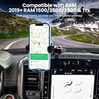 Kaishengyuan Upgraded Metal Phone Mount for Ram Truck 2019+, Dash Mount Cell Phone Holder Compatible with Dodge RAM 1500/2500/3500 & TRX, 360° Adjustable Adapter Phone Stand Fit for Most Smartphones