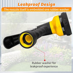 AUTOMAN-Garden-Hose-Nozzle, 2 Pack ABS Water Spray Nozzle with Heavy Duty 7 Adjustable Watering Patterns,Slip Resistant for Watering Plants,Lawn& Garden,Washing Cars,Cleaning,Showering Pets - Yellow