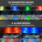 6 Pods Segmented Alloy RGB LED Rock Lights for UTV ATV Golf Cart SXS Trucks Offroad, Waterproof Impact Resistant Metal Underglow Kit with APP/RF Control Sync Music Multi Color Neon Underbody Light