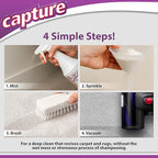 Capture Carpet Total Care Kit 100 - Home Couch and Upholstery, Car Rug, Dogs & Cats Pet Carpet Cleaner Solution - Strength Odor Eliminator, Stains Spot Remover, Non Liquid & No Harsh Chemical