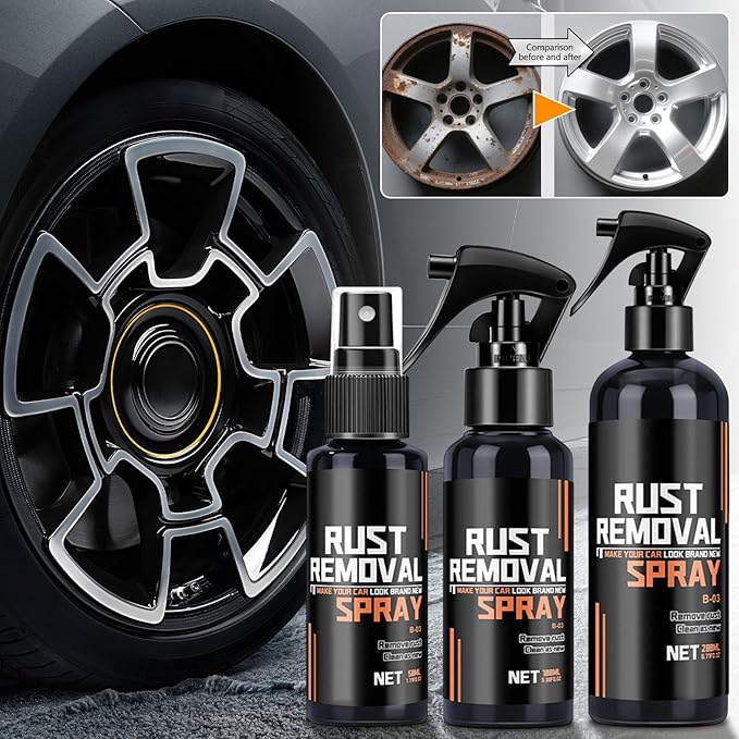 Rust Remover Spray,Rust Remover Spray for Metal, Wheel Hub & Paint Safe Rust Dissolver for Cars/Trucks, Multi Purpose Instant Cleaning Coating Agent,Rustout Instant Remover Spray (200ML)