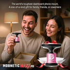 Mob Armor MobNetic Maxx MS - Customized MagSafe Compatible Magnetic Phone Holder for Car, Personalized Phone Mount Made w/Heavy Duty Aluminum Metal, Works w/iPhones & Androids - Pink