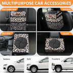Vankor 3 Gallons Cute Car Trash Can, Car Accessories for Interior Leak Proof Can Trash Bag Hanging Waterproof Automotive Vehicle Garbage Cans Leopard Print Pattern