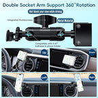 Upgraded Vent Metal Phone Mount for Tacoma 2016 -2023 and 2014-2021 Toyota Tundra, 3rd Gen Toyota Tacoma Cell Phone Cradles with 360° Adjustable Double Socket Metal Arm Fit for All Smartphones