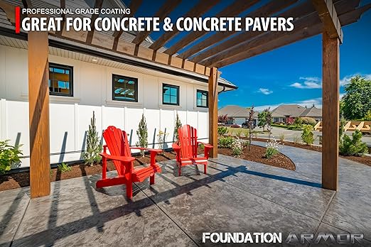 Armor AR350 Low Gloss Wet Look Concrete Sealer 5 Gallon - Professional Grade Color Enhancing Solvent Based Acrylic Sealer for Exterior Concrete and Pavers - 50 VOC
