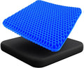 EcoNour Gel Seat Cushion for Long Sitting – Blue | Double-Layer Honeycomb Gel Cushion for Office Chair, Car & Wheelchair | Pain Relief for Tailbone, Sciatica & Back Support